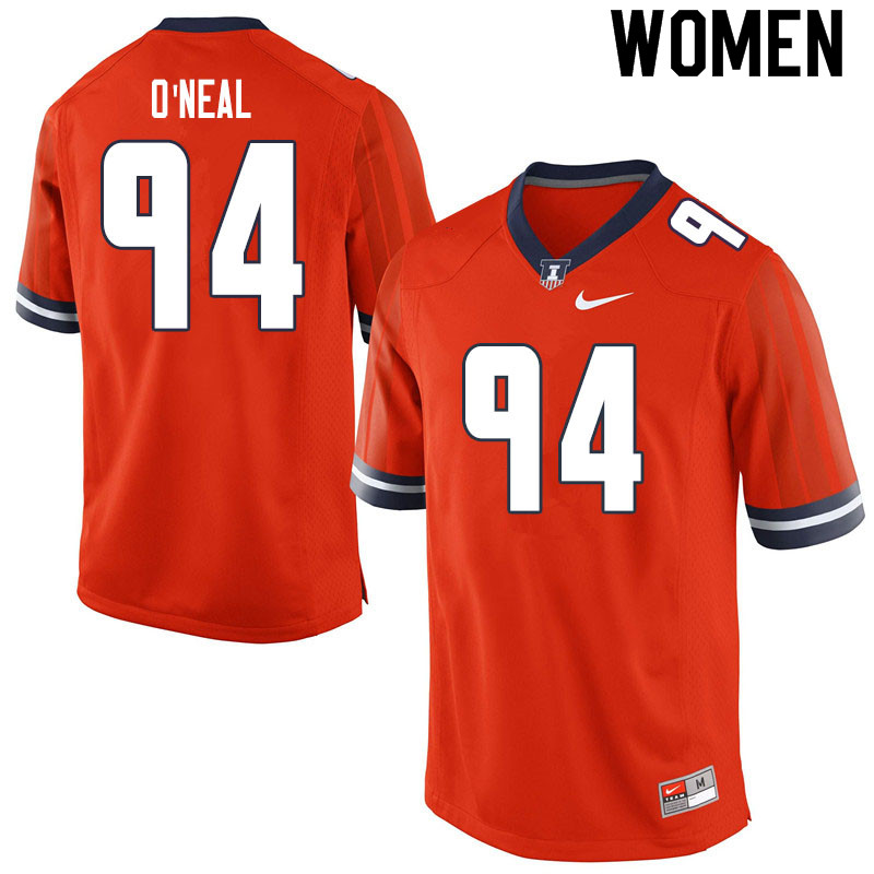 Women #94 Nick O'Neal Illinois Fighting Illini College Football Jerseys Sale-Orange